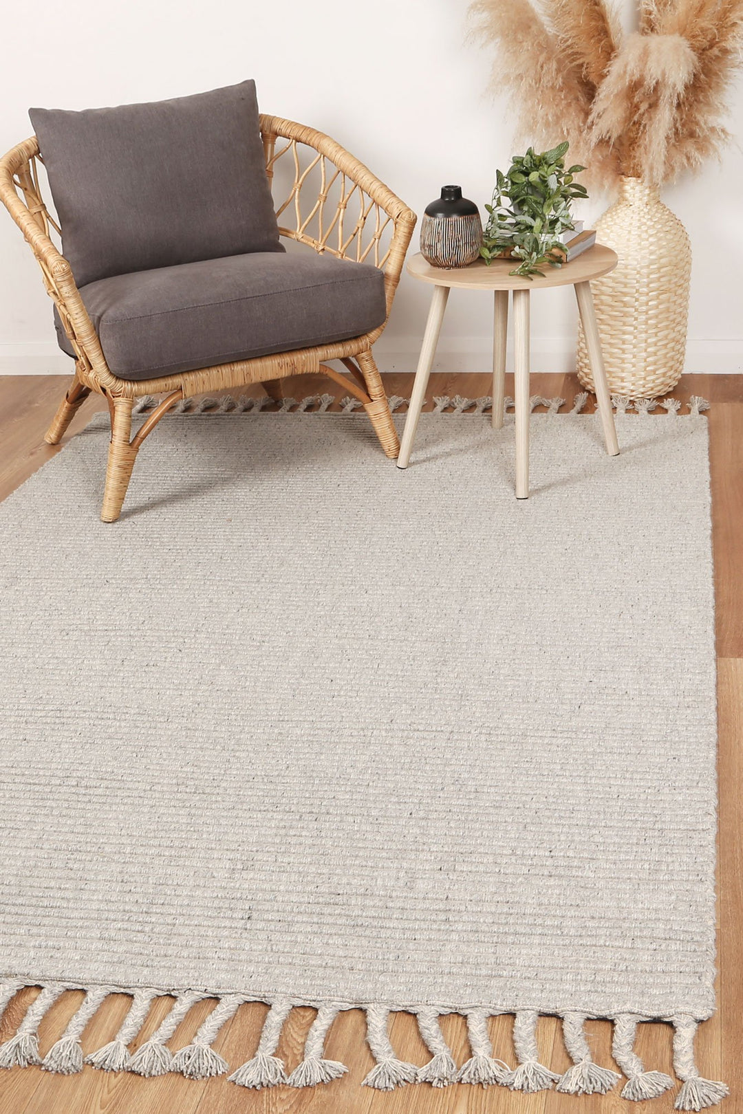 Goa Modern Wool Grey Rug Hallway Runner