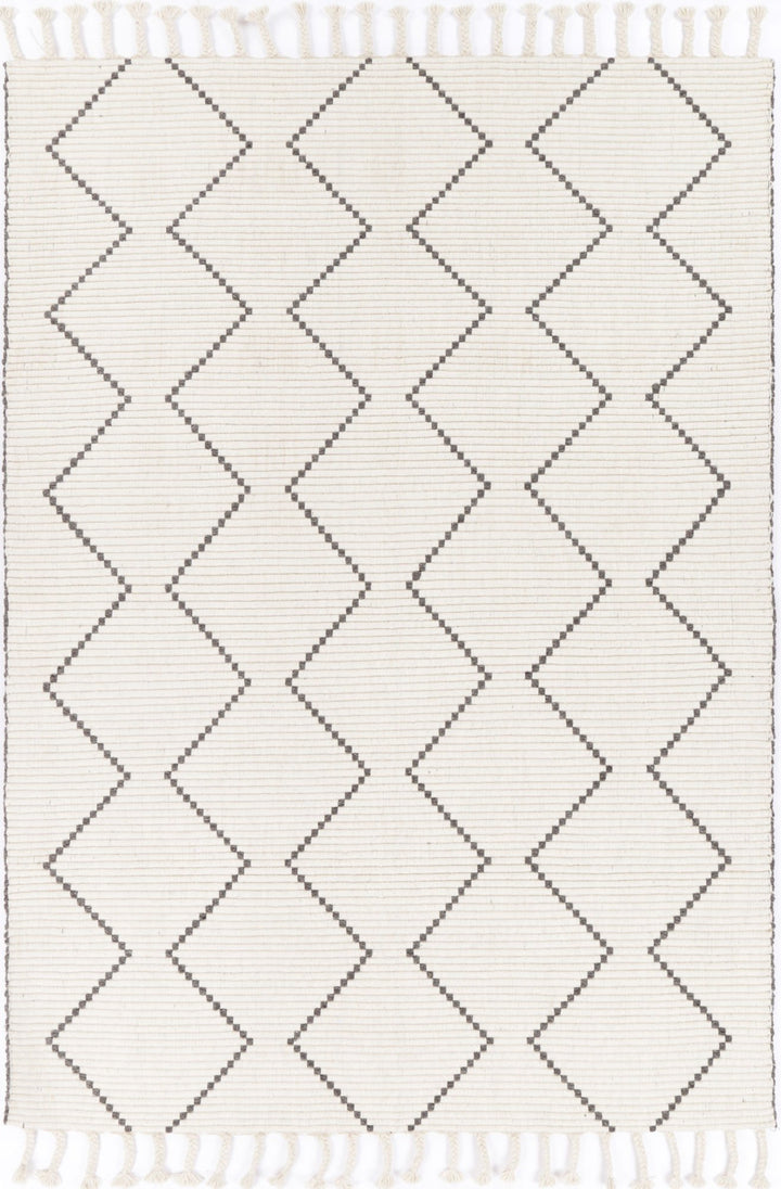 Goa Diamond Tassel Cream Rug Hallway Runner