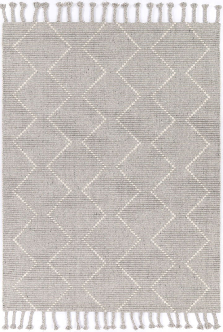 Goa Diamond Tassel Grey Rug Hallway Runner