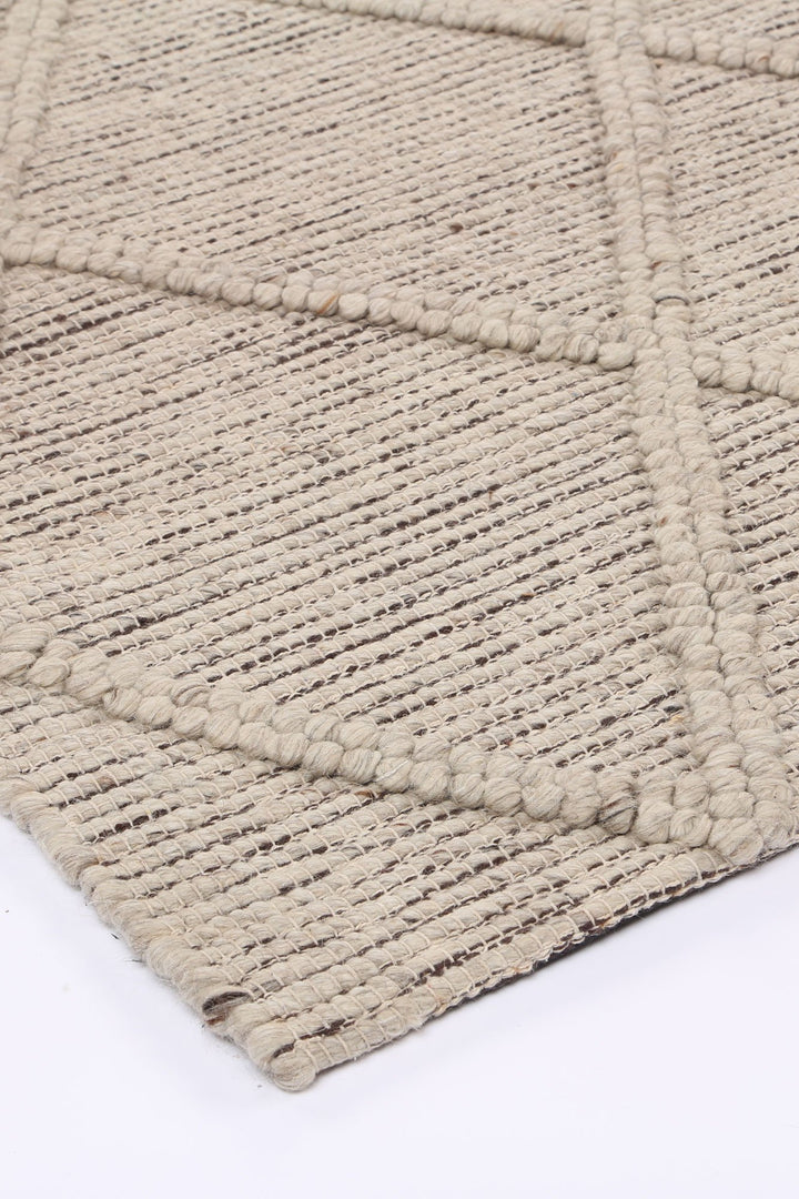 Goa Diamond Braided Ash Rug Hallway Runner