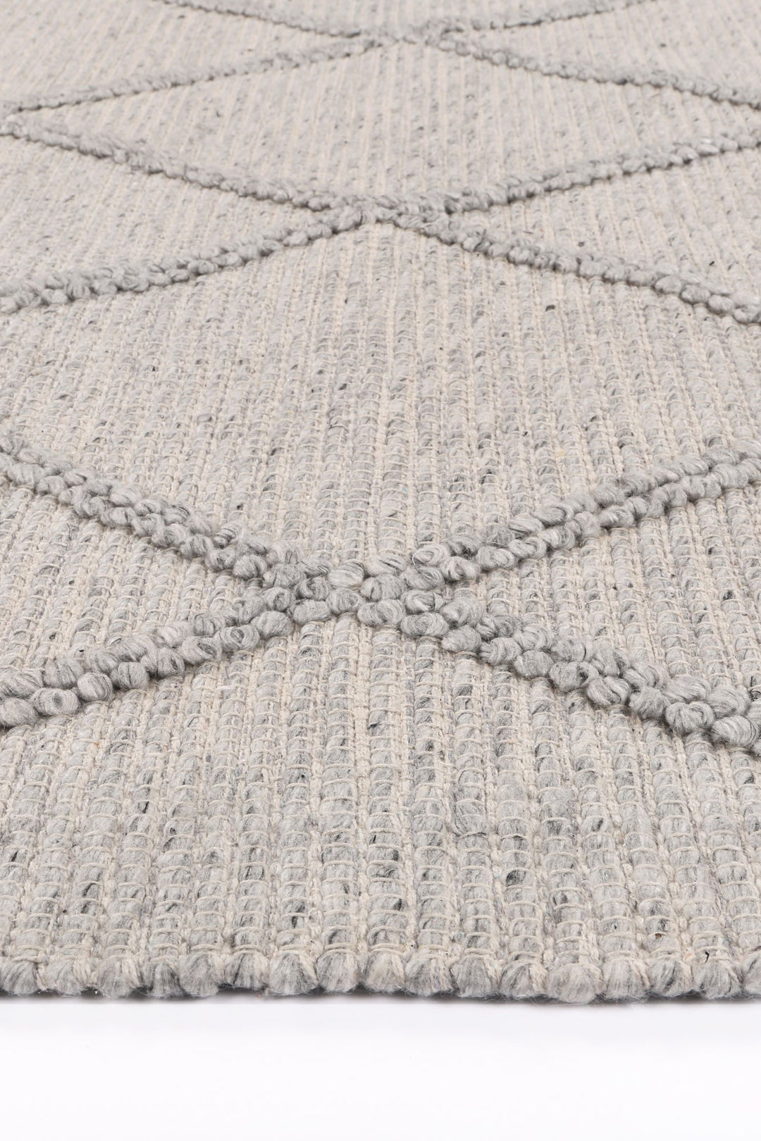 Goa Diamond Braided Grey Rug Hallway Runner