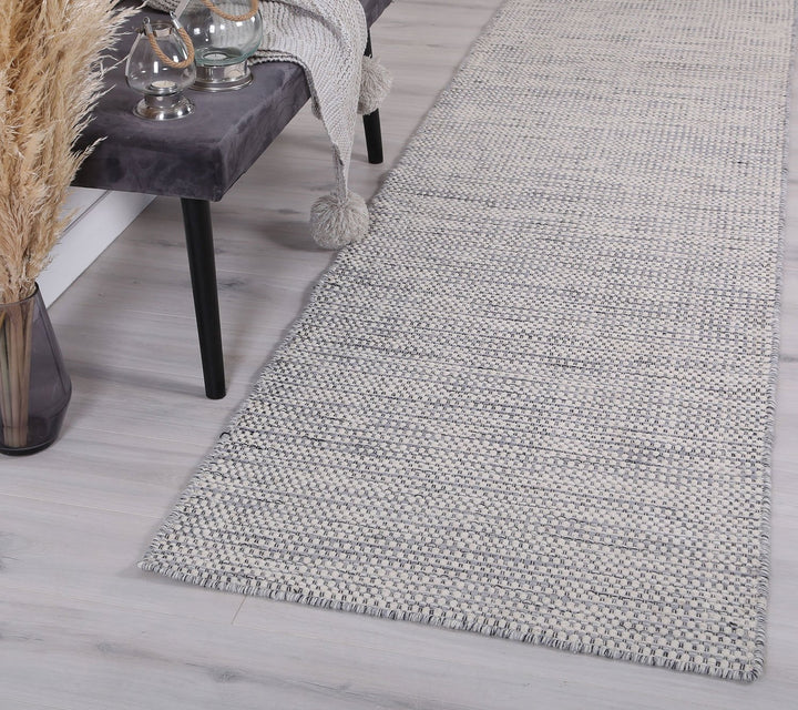 Nordic Grey Reversible Wool Runner Rug