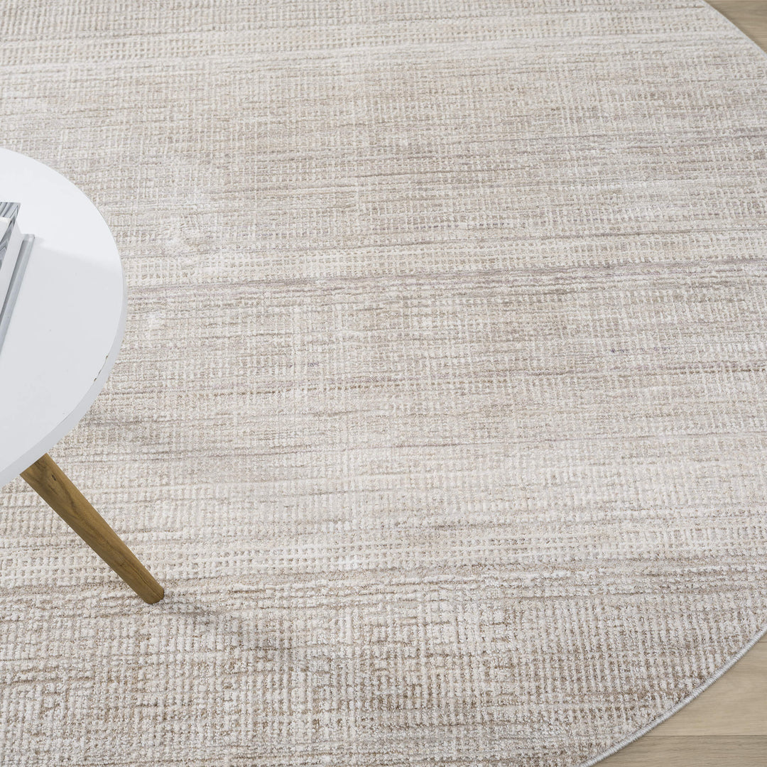 Atelier Texture Linen Weave Sand Round Rug
