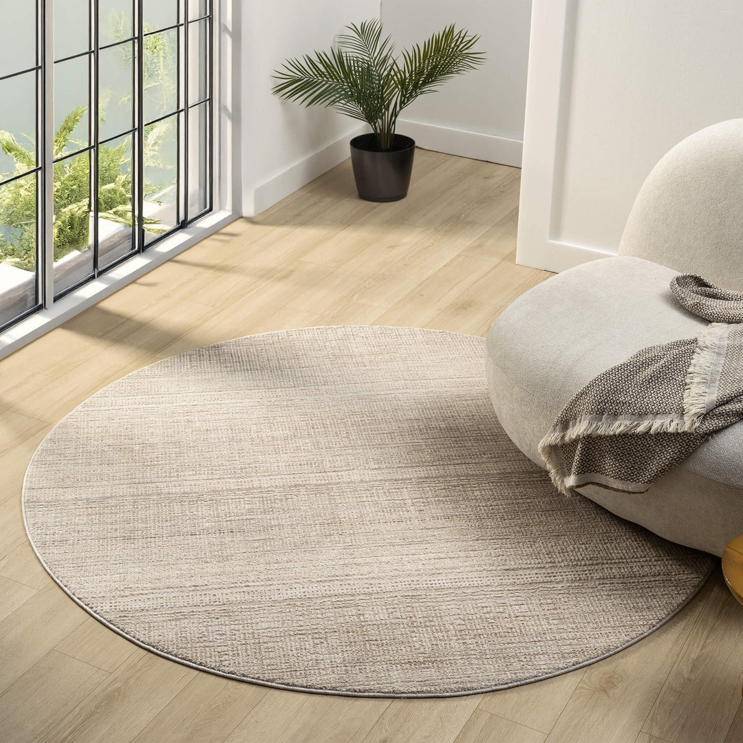 Atelier Texture Linen Weave Sand Round Rug