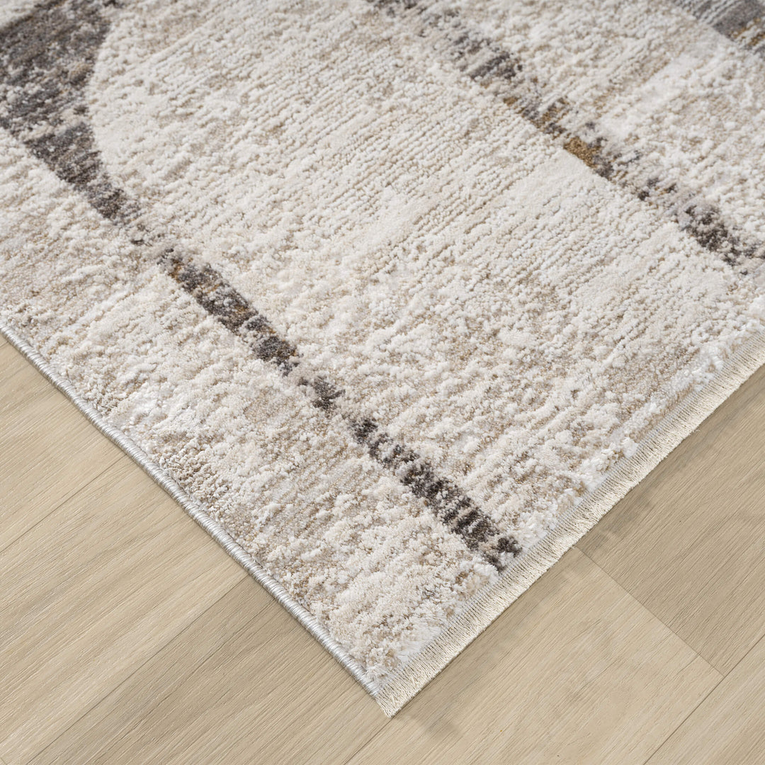 Atelier Texture Cut Stone Beige Runner Rug