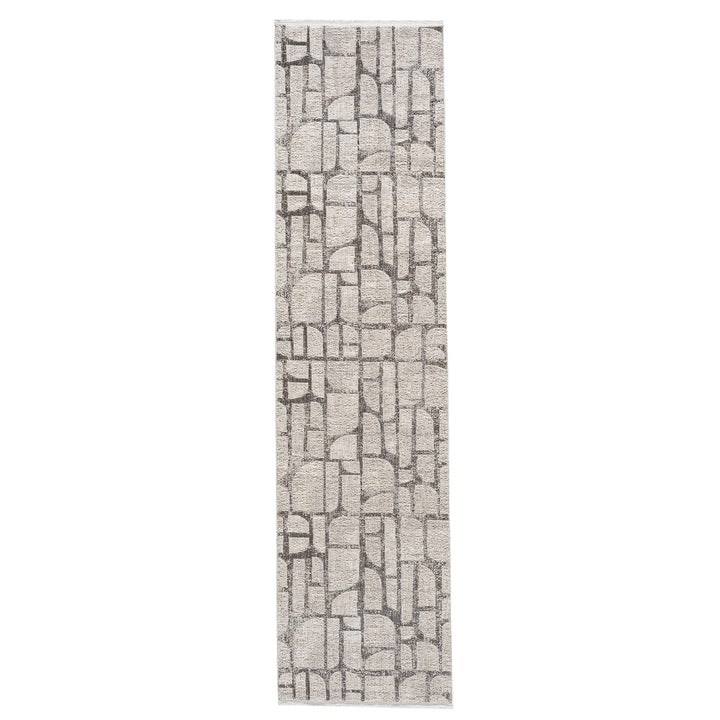 Atelier Texture Cut Stone Beige Runner Rug