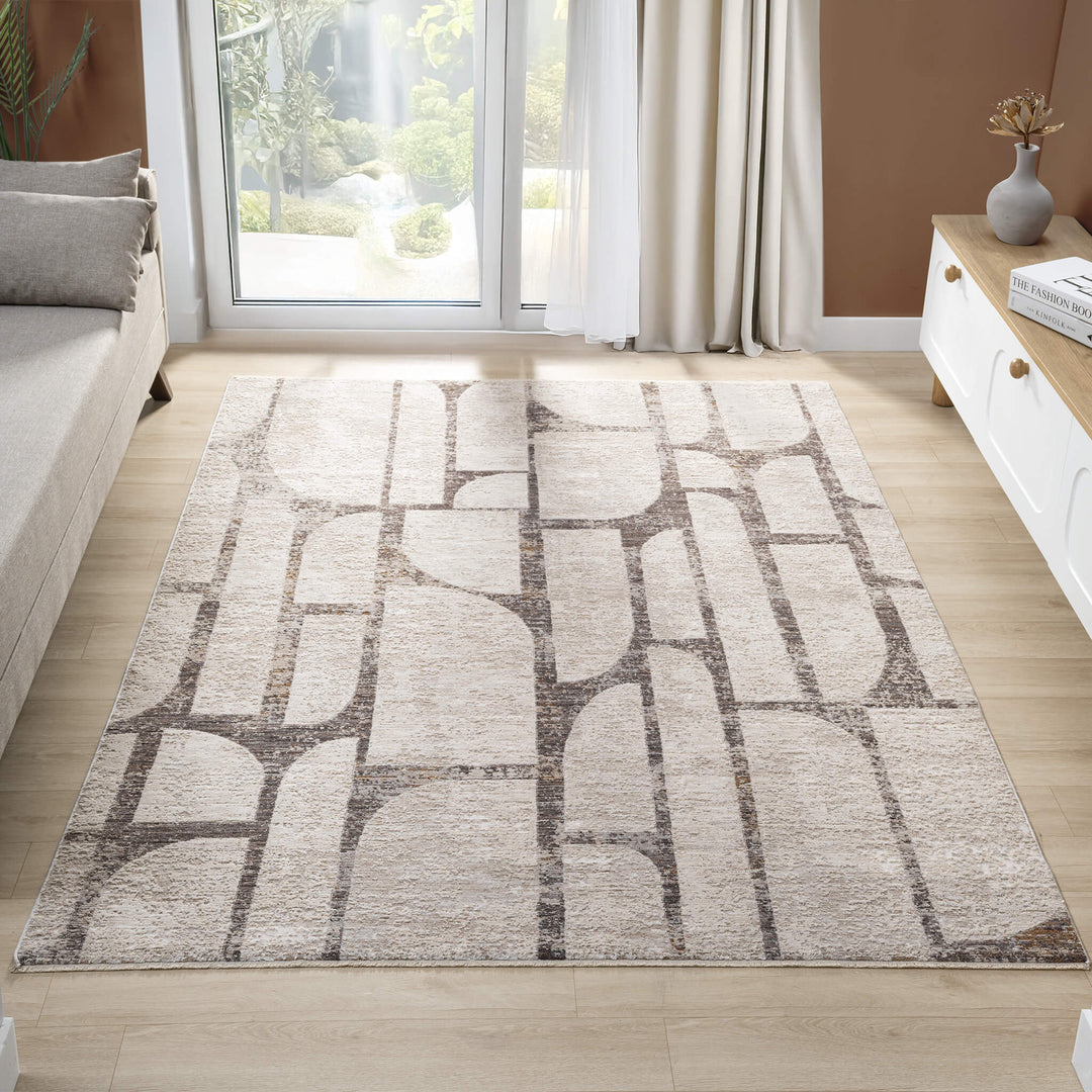Atelier Texture Cut Stone Beige Rug