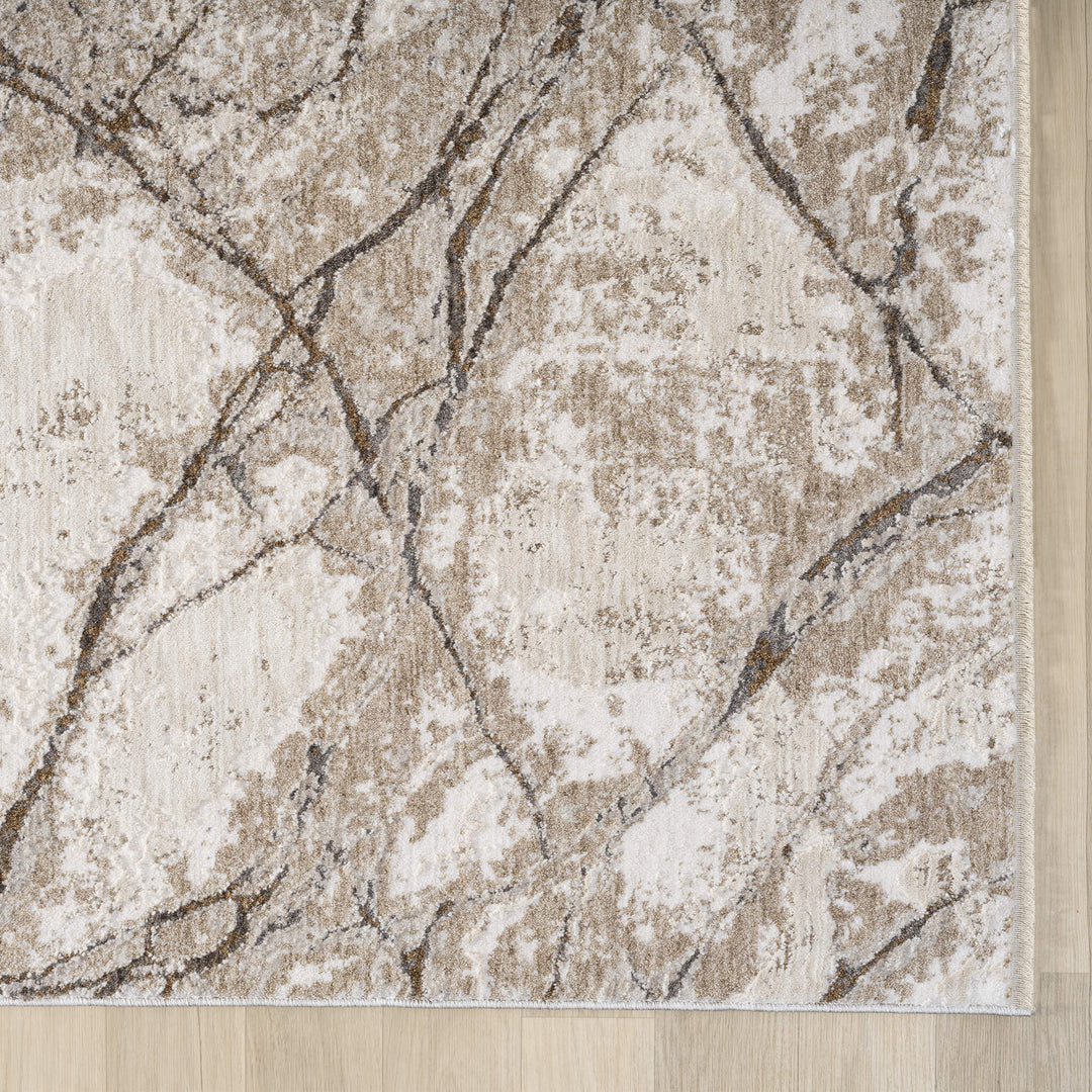 Atelier Texture Marble Vein Ivory Runner Rug