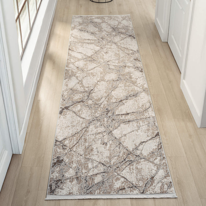 Atelier Texture Marble Vein Ivory Runner Rug