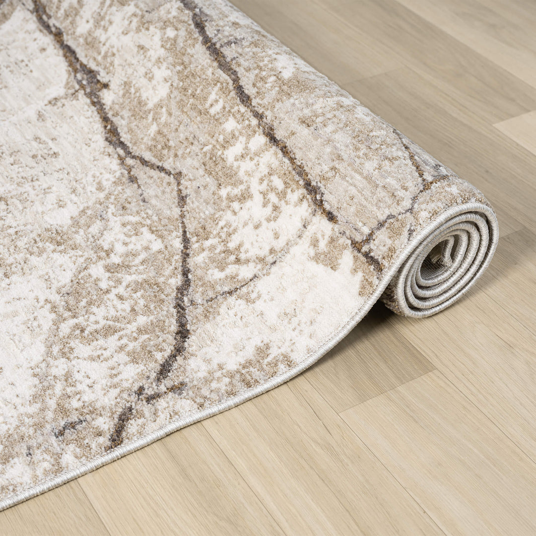Atelier Texture Marble Vein Ivory Runner Rug