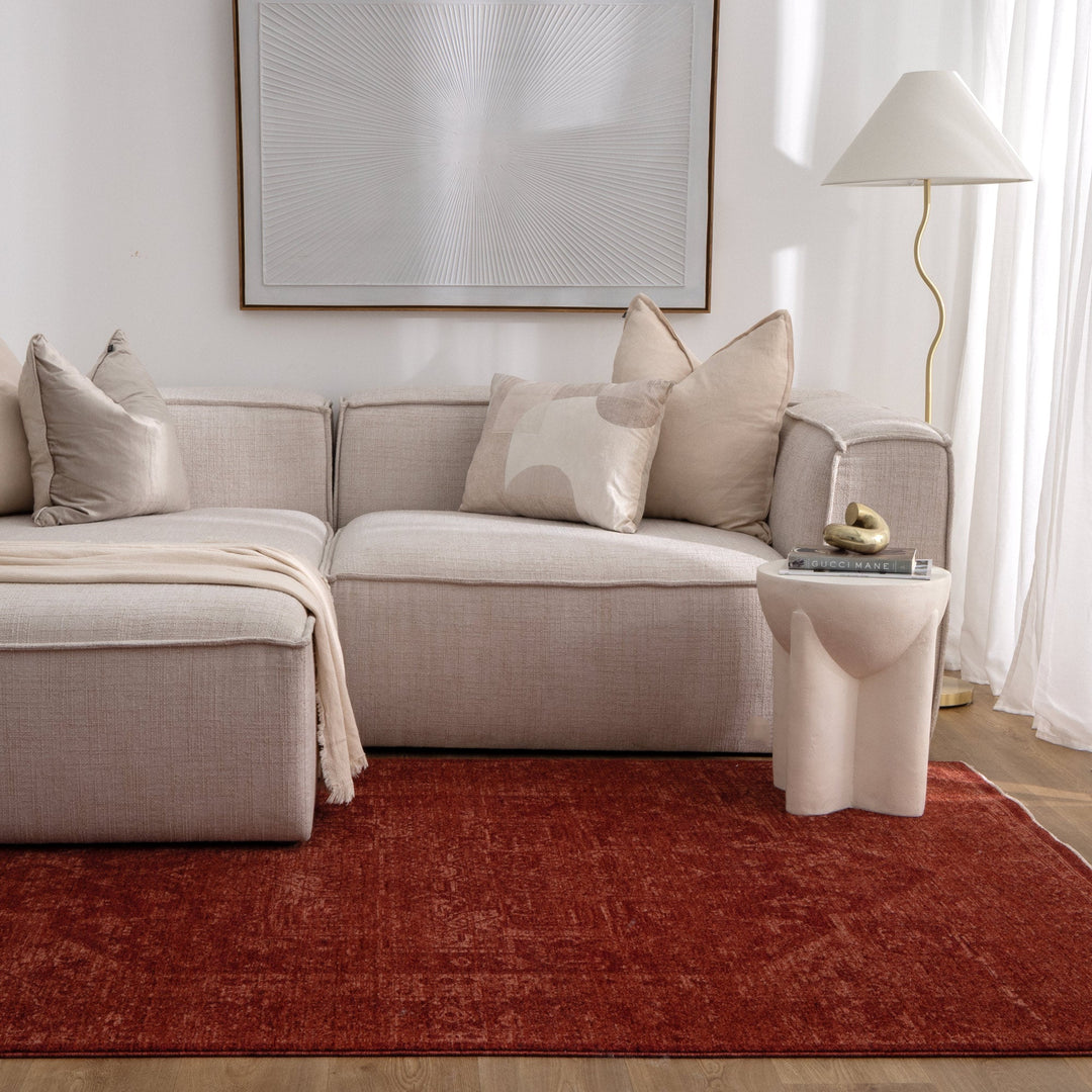 Heritage Distressed Medallion Rust Rug