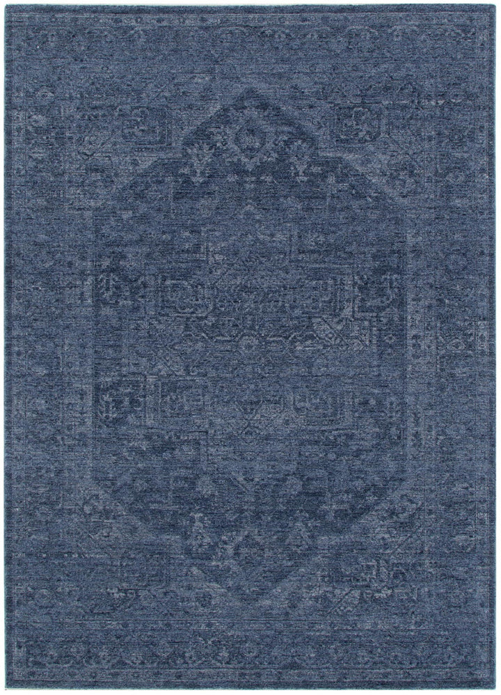 Heritage Distressed Medallion Blue Rug