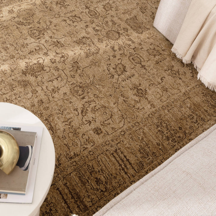 Heritage Distressed Border Mustard Rug