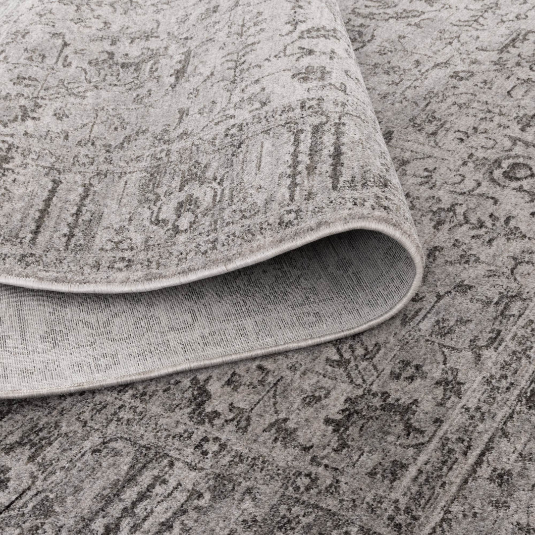 Heritage Distressed Border Grey Rug