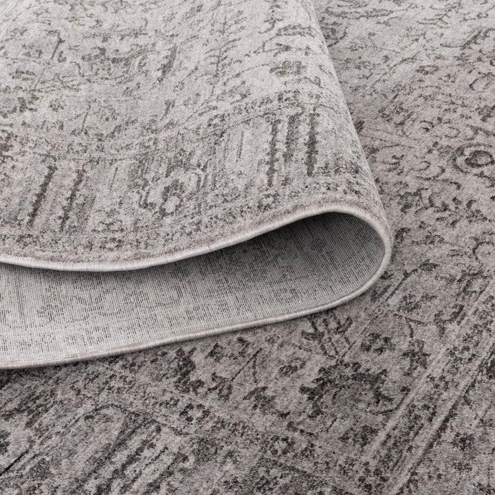 Heritage Distressed Border Grey Rug