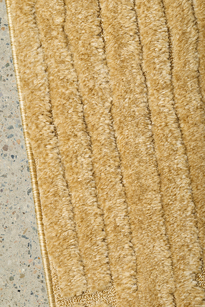 Haven Aliya High-Low Texture Gold Runner Rug