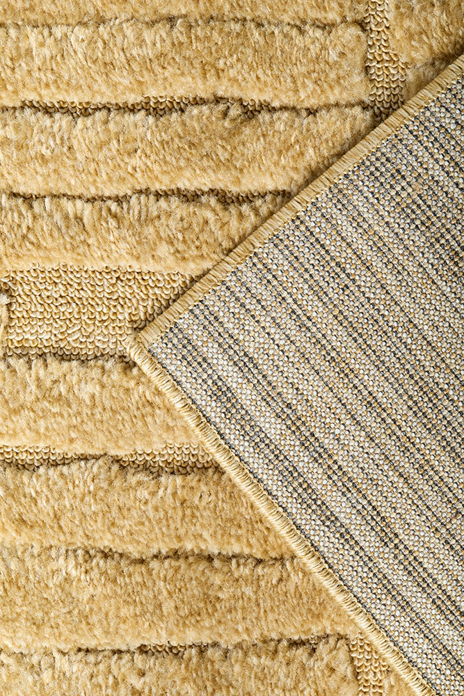 Haven Aliya High-Low Texture Gold Runner Rug