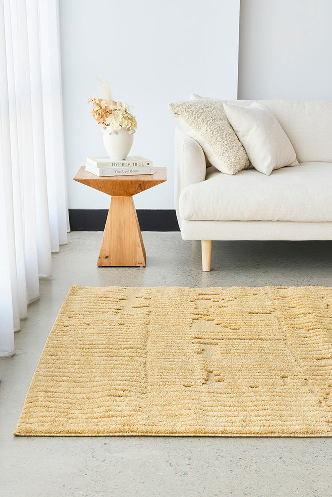 Haven Aliya High-Low Texture Gold Rug