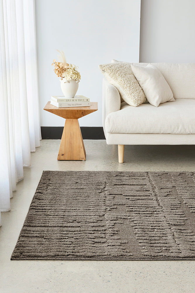 Haven Aliya High-Low Texture Mocha Rug