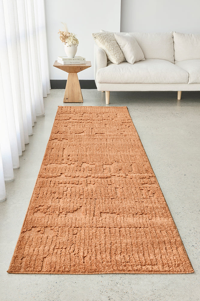 Haven Aliya High-Low Texture Rust Rug