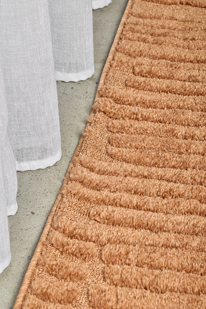 Haven Aliya High-Low Texture Rust Rug