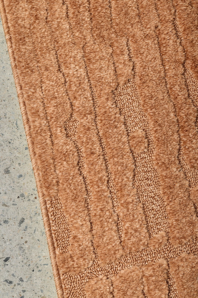 Haven Aliya High-Low Texture Rust Rug