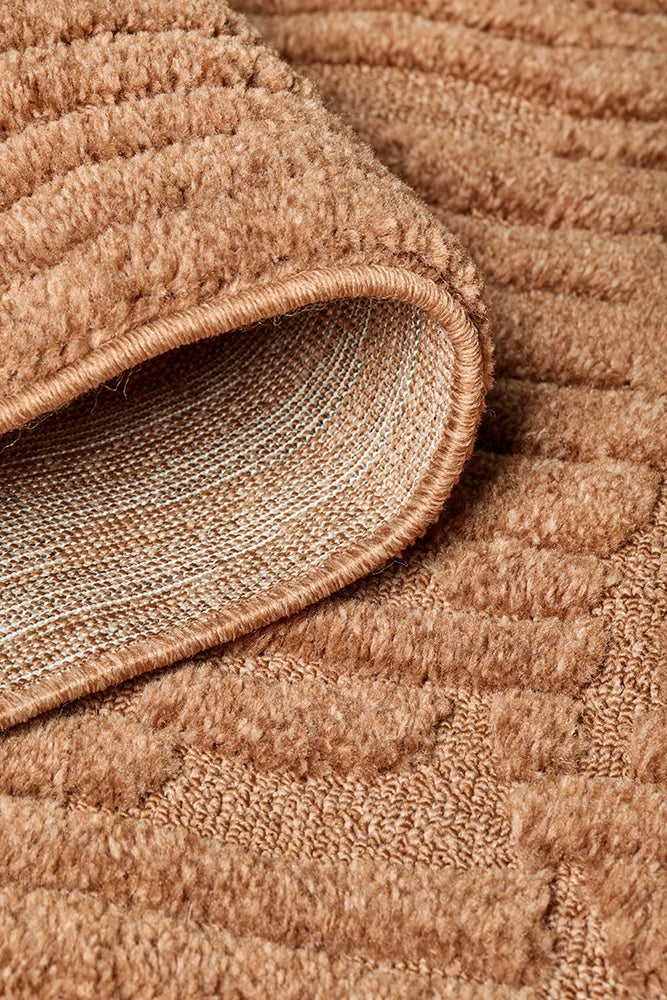 Haven Aliya High-Low Texture Rust Rug