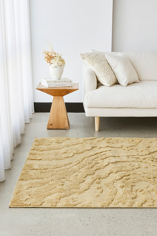 Haven Nyla Sculpted Pattern Gold Rug