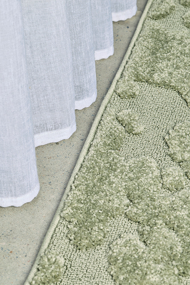 Haven Nyla Sculpted Pattern Green Runner Rug