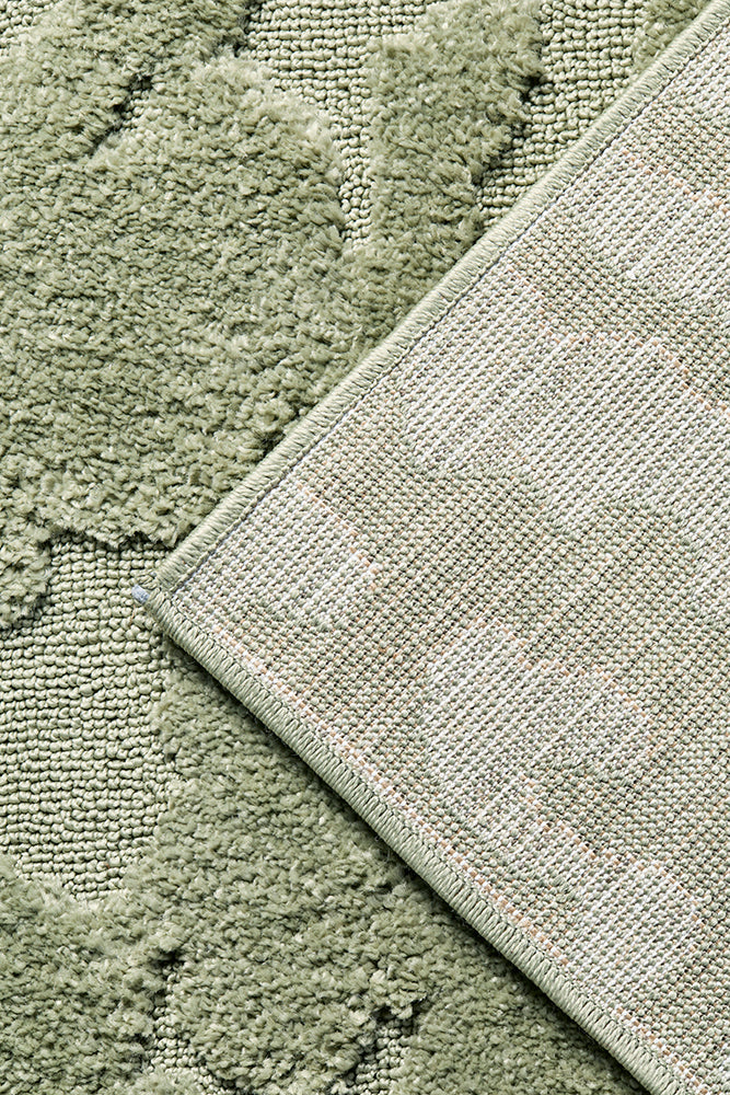 Haven Nyla Sculpted Pattern Green Runner Rug
