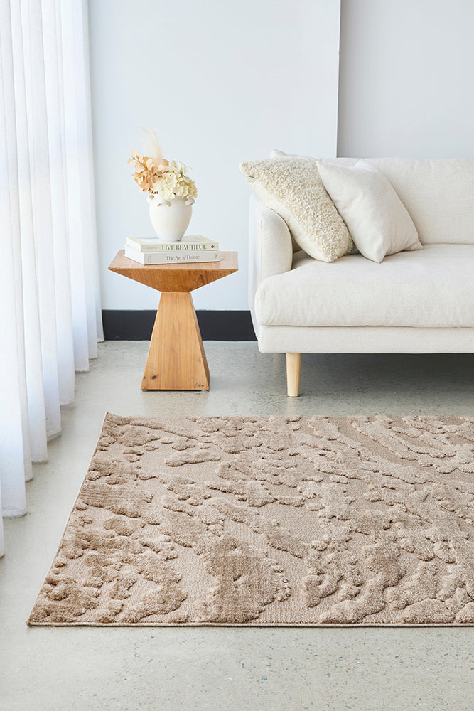 Haven Nyla Sculpted Pattern Latte Rug