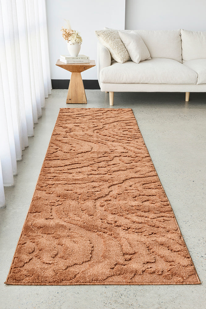Haven Nyla Sculpted Pattern Rust Rug