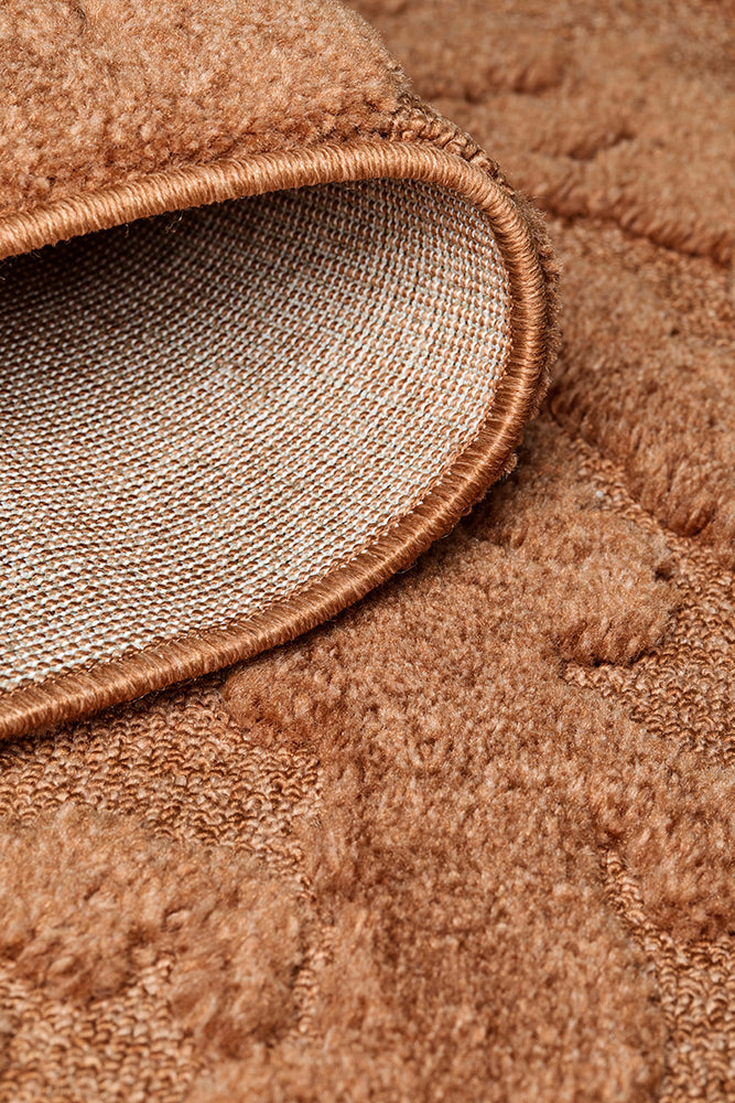 Haven Nyla Sculpted Pattern Rust Rug