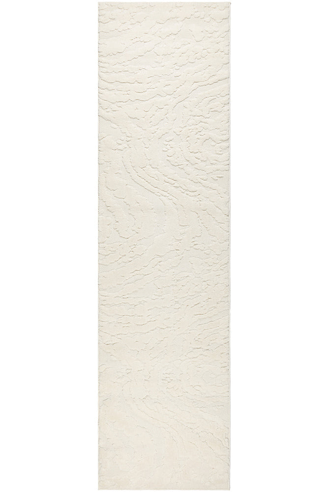 Haven Nyla Sculpted Pattern White Runner Rug