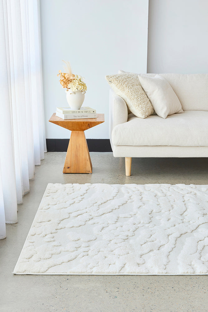 Haven Nyla Sculpted Pattern White Rug