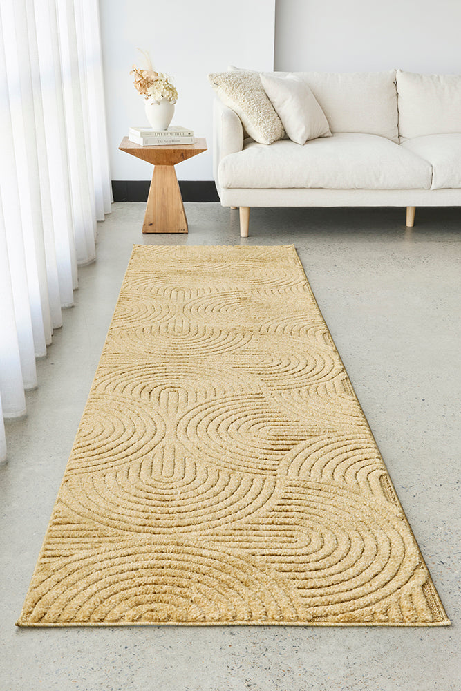 Haven Zina Sculpted Arches Gold Runner Rug