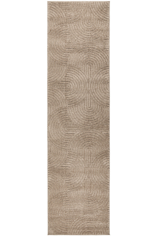 Haven Zina Sculpted Arches Latte Runner Rug