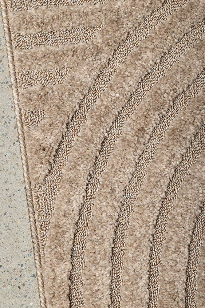 Haven Zina Sculpted Arches Latte Runner Rug