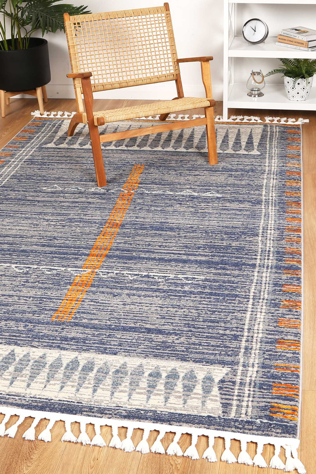 Inca Tribal Blue Hallway Runner