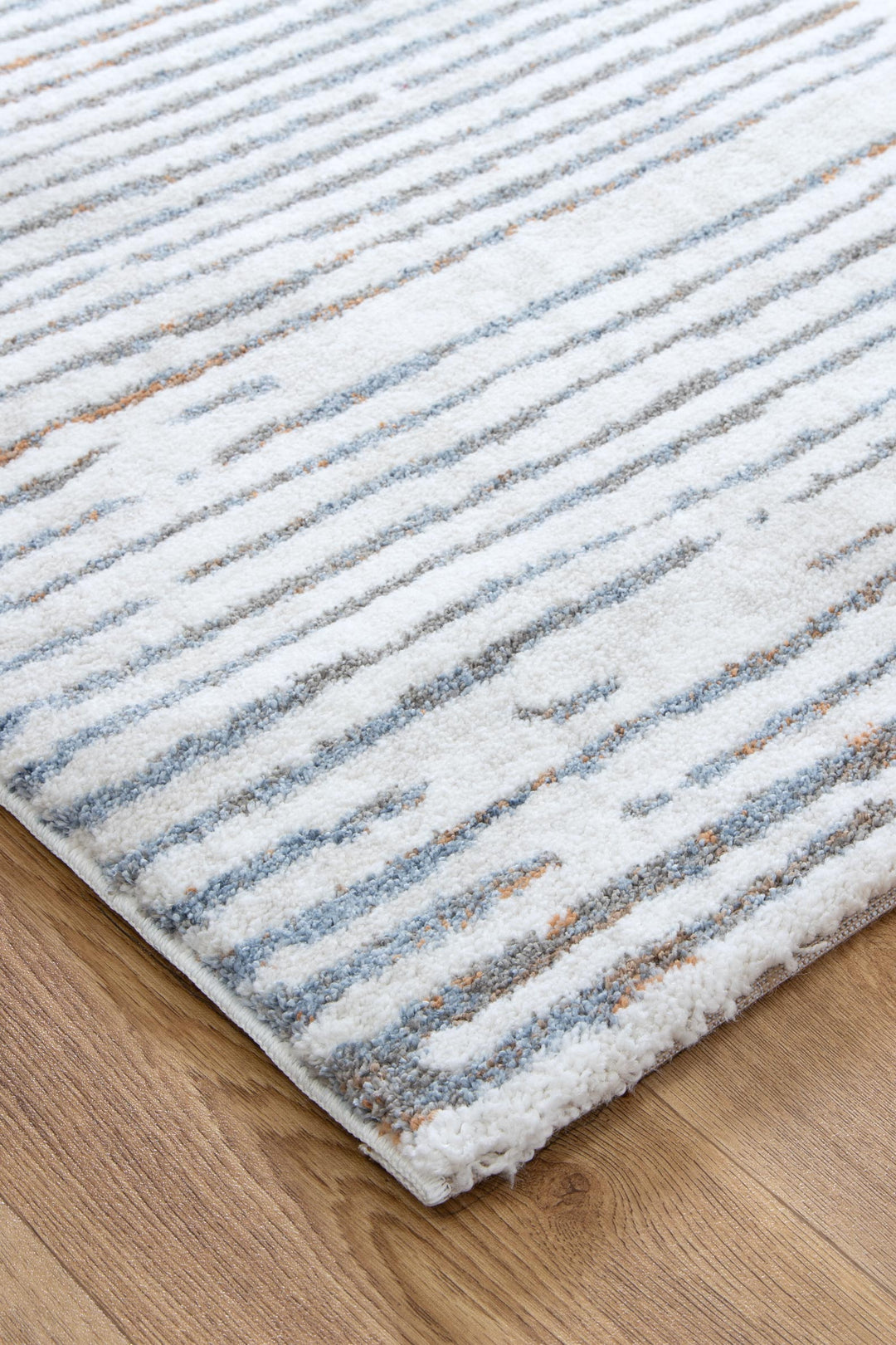 Indulgence Distressed Lines Blue Rug