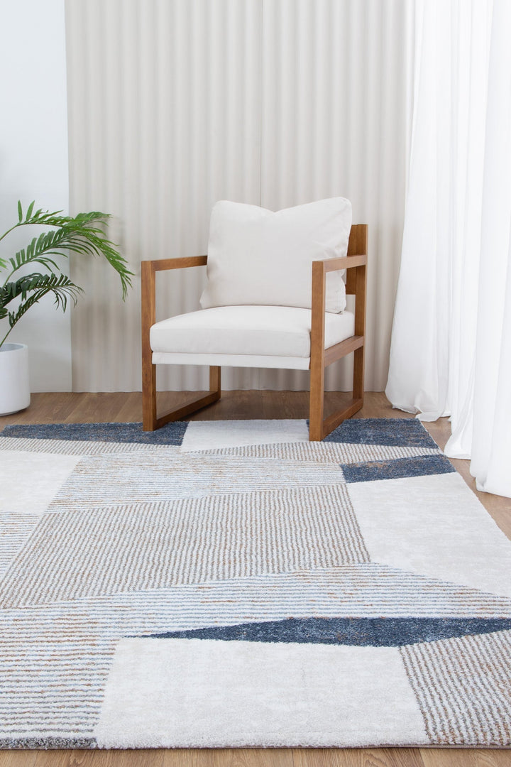 Indulgence Geometric Shapes Blue Multi Rug