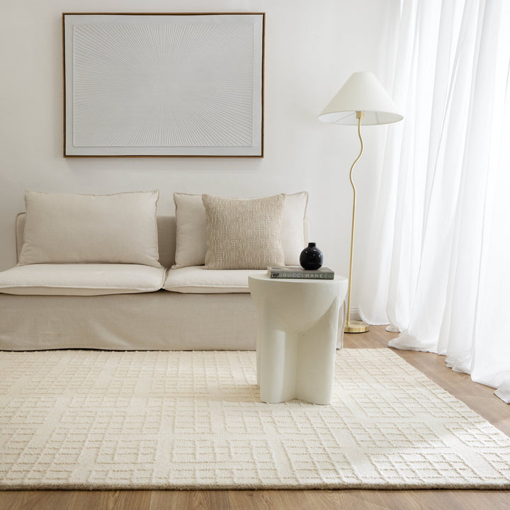 Abasco Ivory Knitted Wool Rug