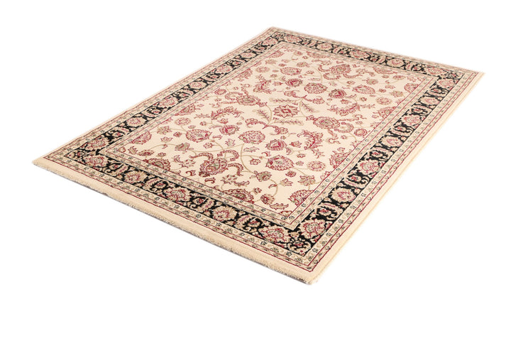 Julian Ornate Cream and Black Traditional Bordered Ikat Rug