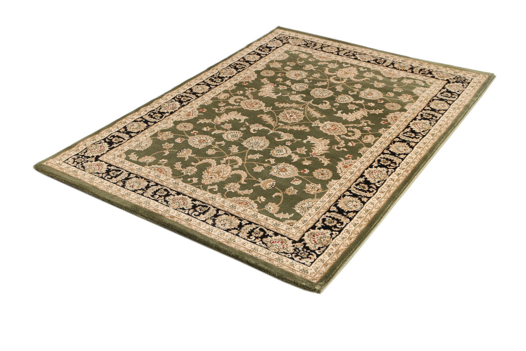 Julian Ornate Green Traditional Bordered Ikat Rug