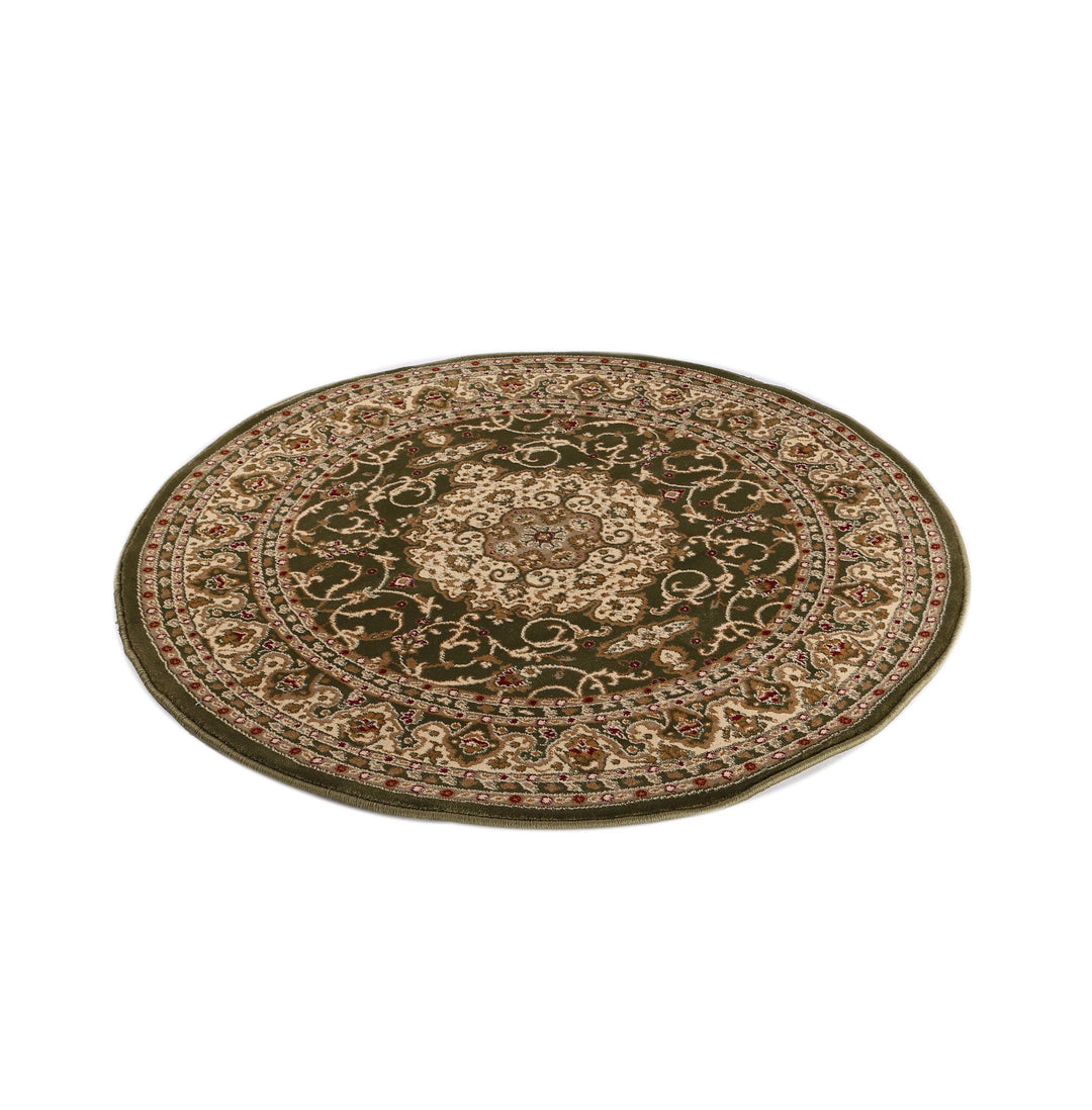 Julian Ornate Green Bordered Traditional Flowered Rug