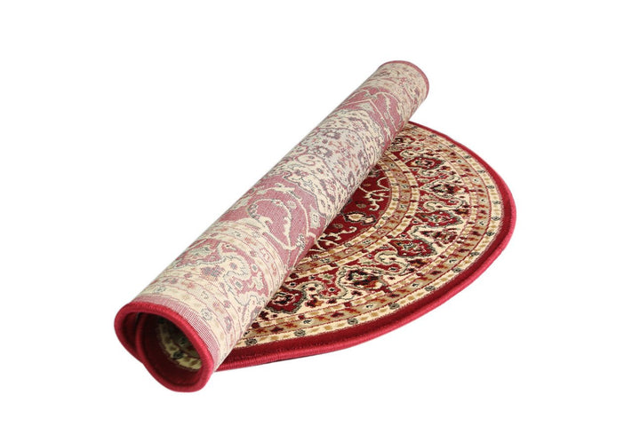 Julian Ornate Red Bordered Traditional Flowered Rug