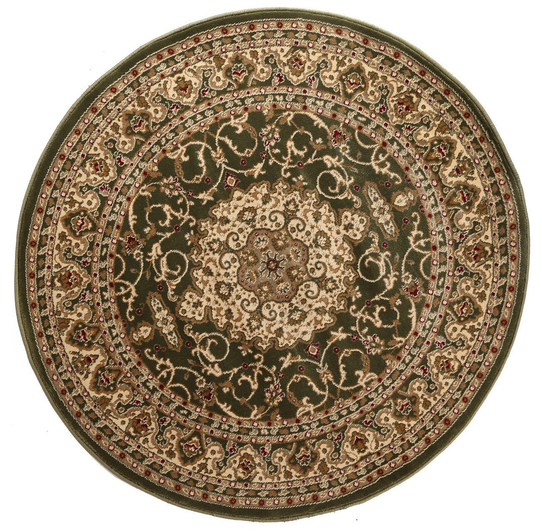 Julian Ornate Green Bordered Traditional Flowered Rug