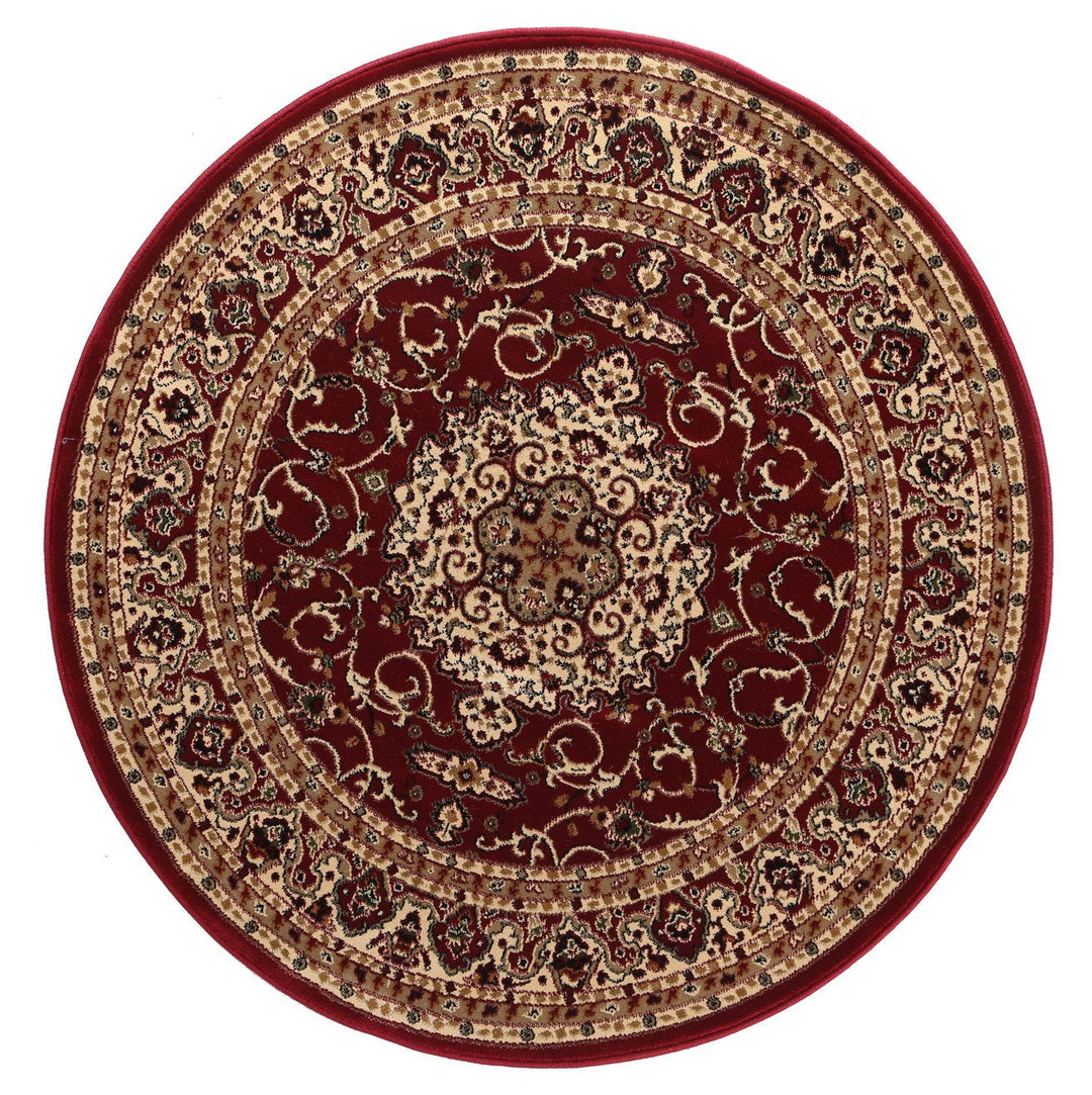 Julian Ornate Red Bordered Traditional Flowered Rug