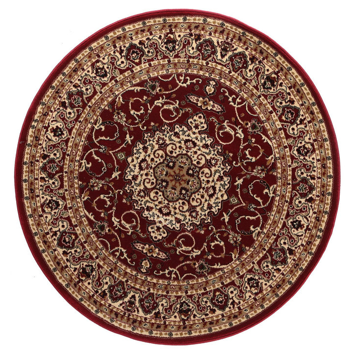 Julian Ornate Red Bordered Traditional Flowered Rug