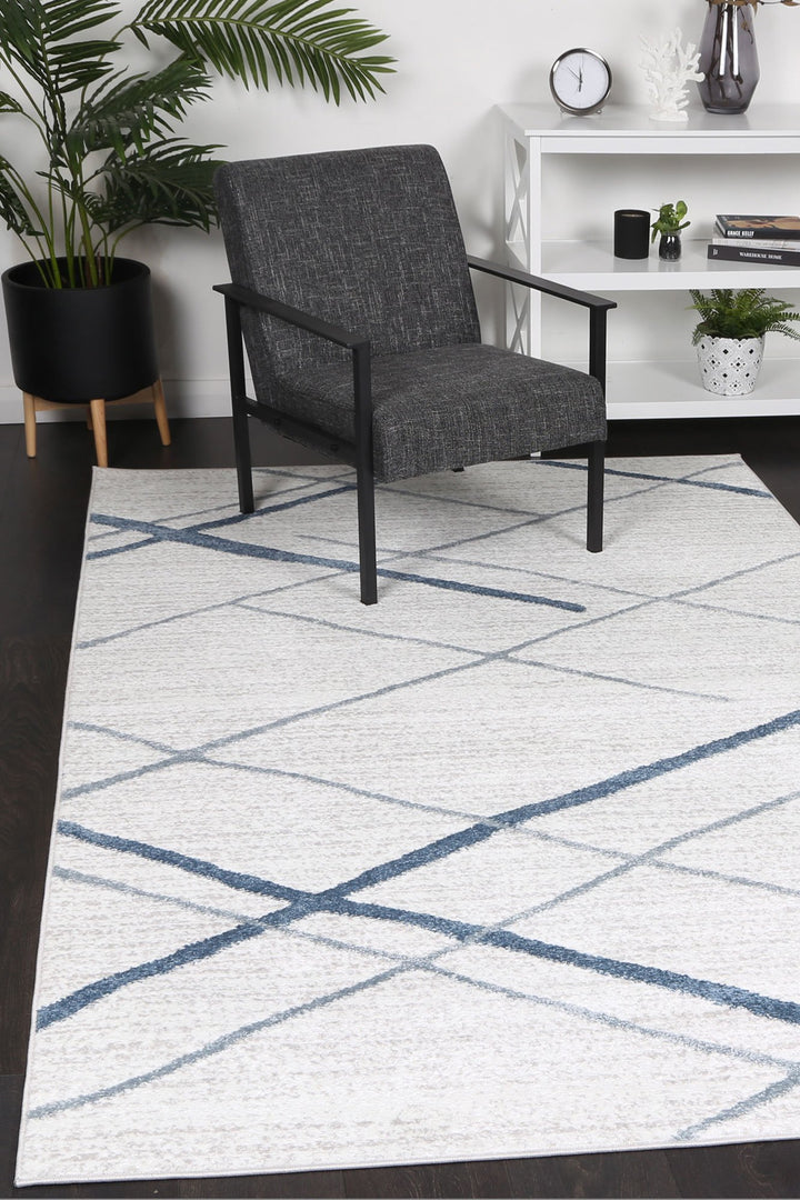 Kimberley Abstract Stripe Light Blue Rug